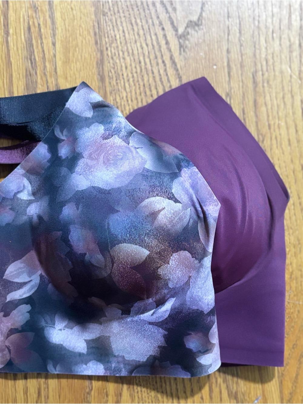 Evelyn & Bobbie EBY S/DD Wireless Bras Floral & Burgundy NWOT